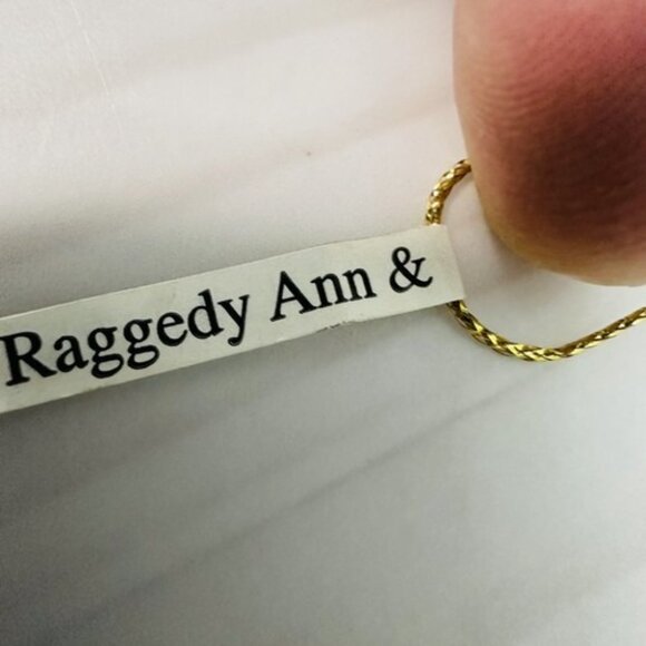 Vintage Raggedy Ann & Andy Dancing Christmas Tree Ornament 1998 Green & Red - Picture 4 of 9